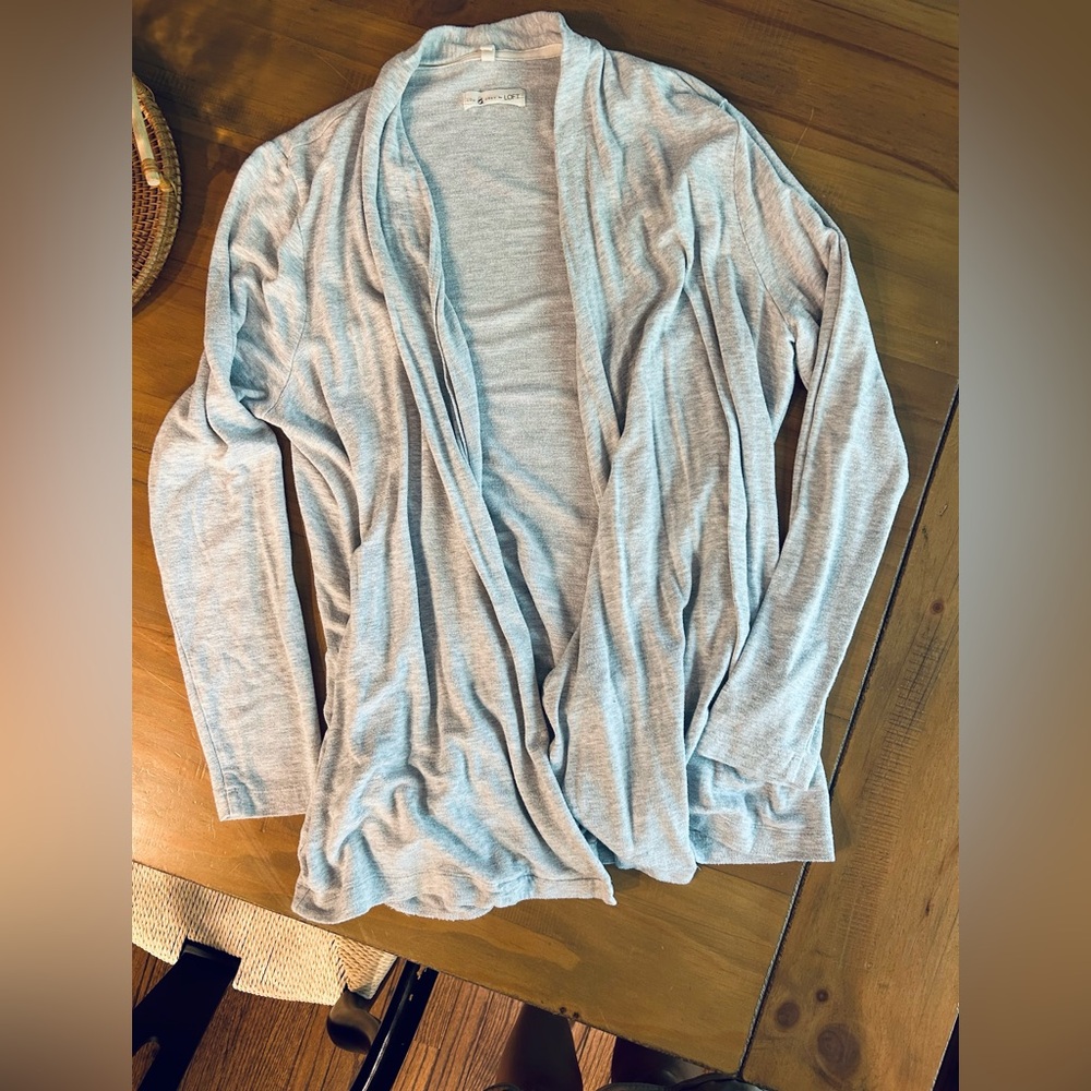Lou & Grey Heather Gray Open Cardigan